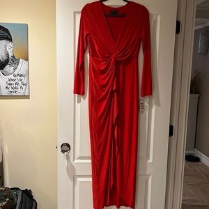 Thalia Sodi Red Drape Maxi Dress